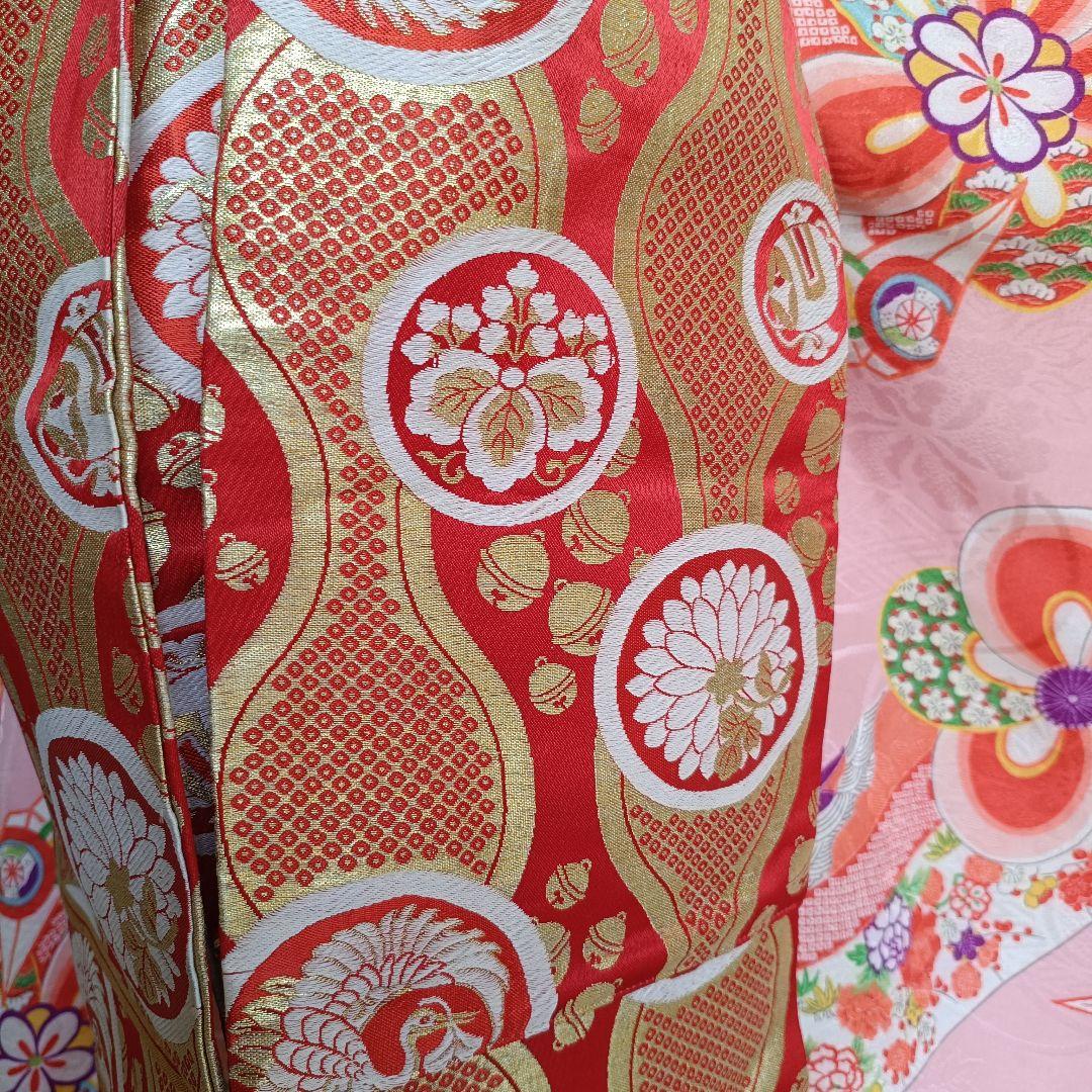 アンティークピンクの着物に作り帯セット