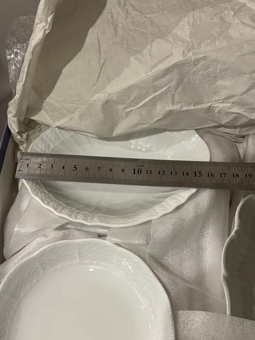 12枚 リチャードジノリ　ベッキオホワイト　シェル　菱形　ラウンド　ジノリ