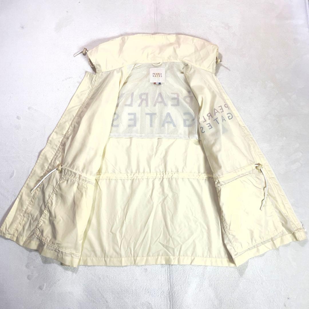 美品 パーリーゲイツ ナイロン フーディジャケット L アイボリー ハーフコート