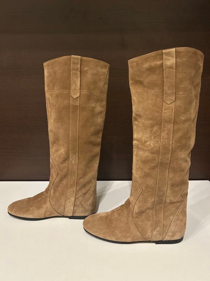 新品 ファビオルスコーニ 38 FABIO RUSCONI キャメルロングブーツ