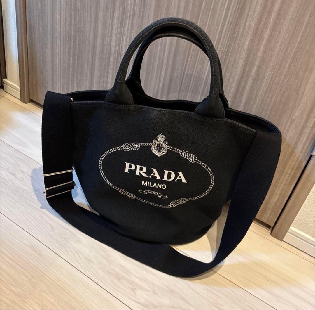 即発送‼️PRADAプラダトートバッグブラックポーチ付き