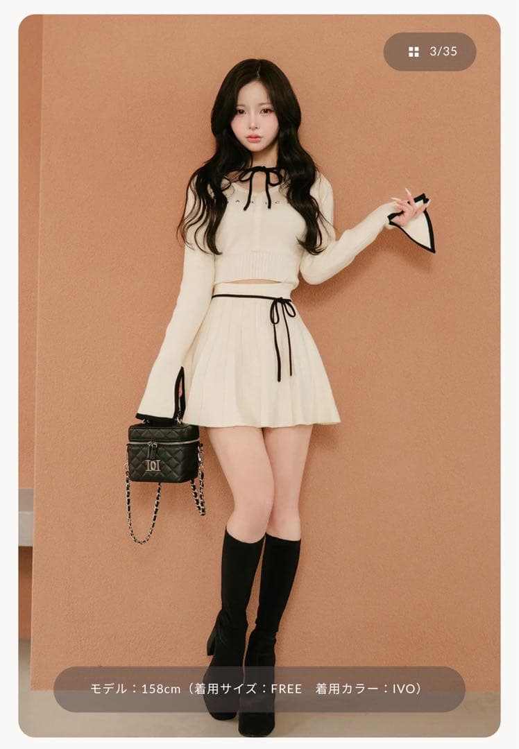 ダーリッチ Darichウエストオープンリボンデザインニットミニワンピース♡