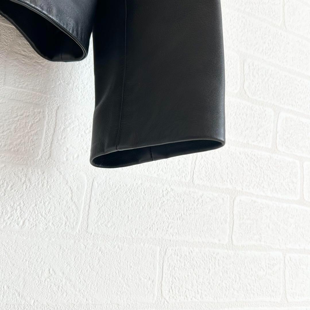 Theory SOFT LEATHER ZIP UP JKT ブラック　P