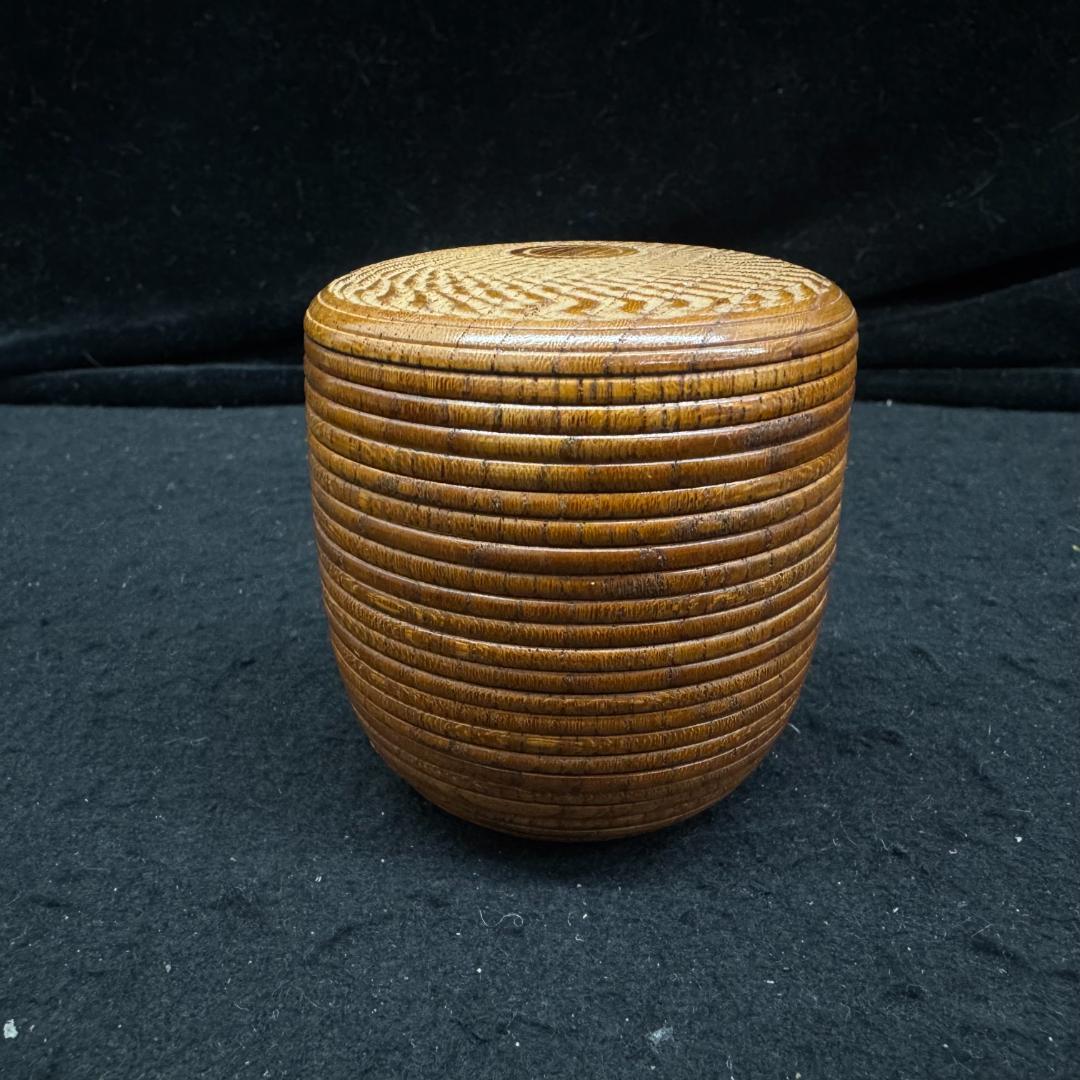 茶道具 田中光月 棗 欅　1層1層動く　浮月挽 共箱