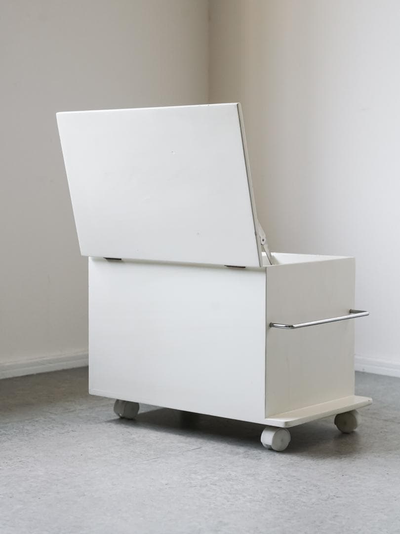 vintage サイドテーブル ミラー付きワゴン/収納 ミニマル