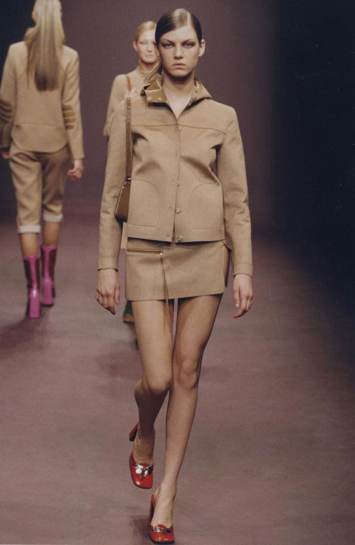 バッグ PRADA 1999FW wool leather shoulder bag