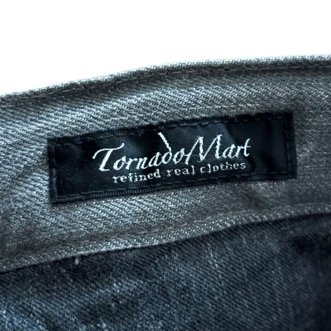 TORNADO MART シューカット デニム グレー L Y2K 立体加工