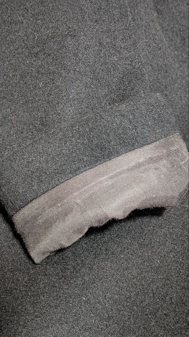 TRAVAIL MANUEL ソフトメルトンノーカラーコート黒美品