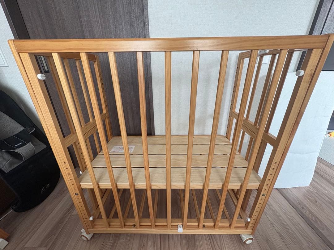 大和屋　そいねーるプラスムーブ　ベビーベッド　ナチュラル＋寝具セット