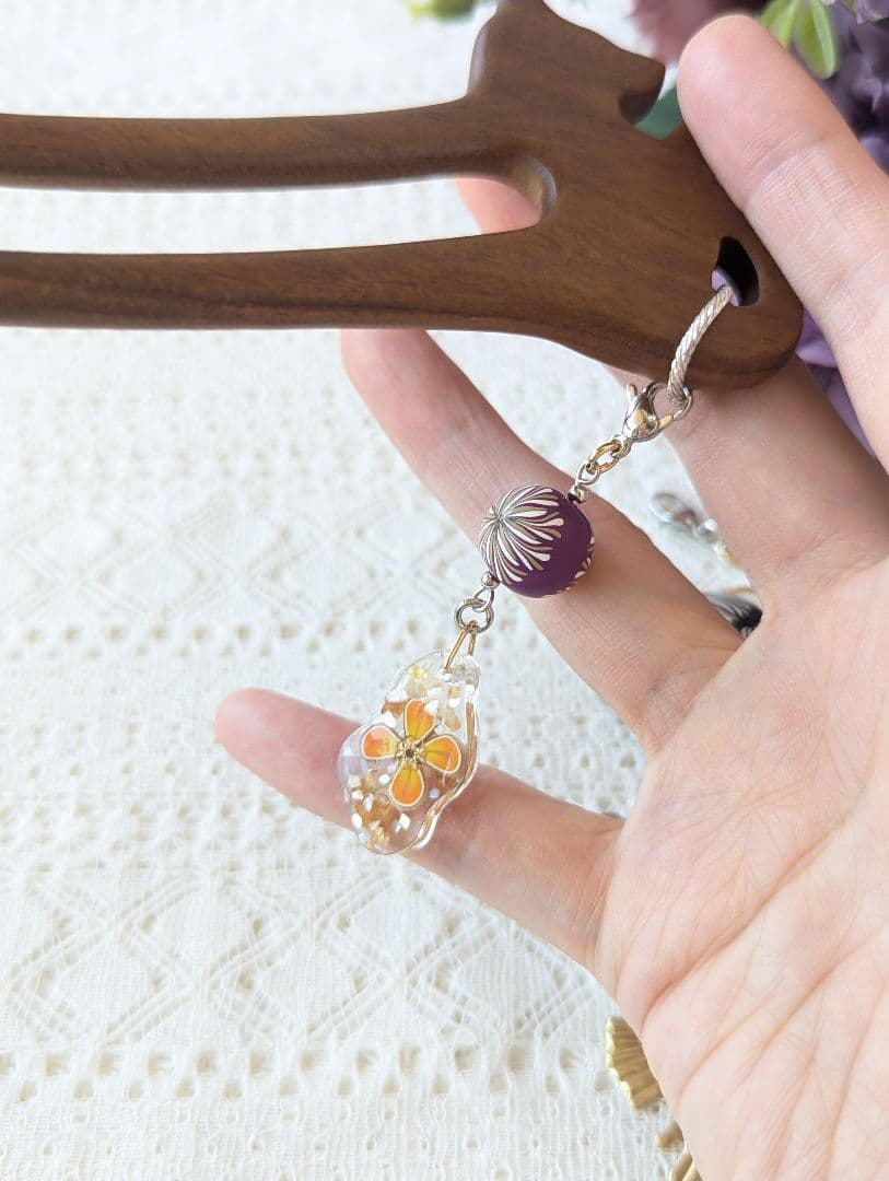 みなちんさま専用　サンダルウッド猫のかんざし〈取り替えチャーム8種〉