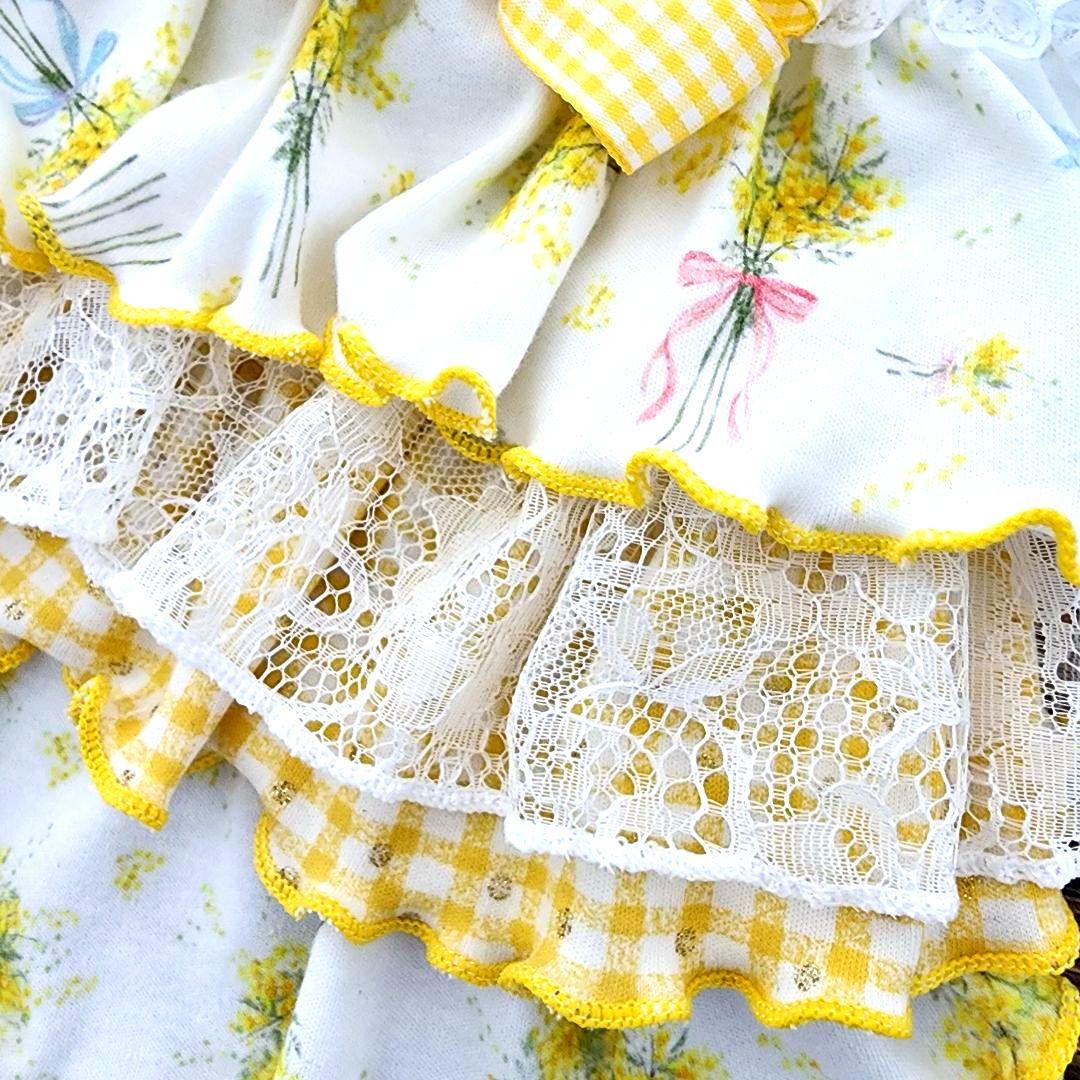 オーダー受付❤ミモザブーケ♡タンクトップ♡ワンピース♡ハンドメイド犬服