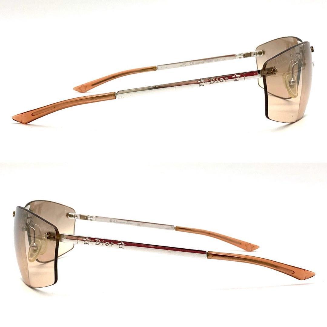 クリスチャンディオール サングラス メタル ピンクブラウン シルバー 71027