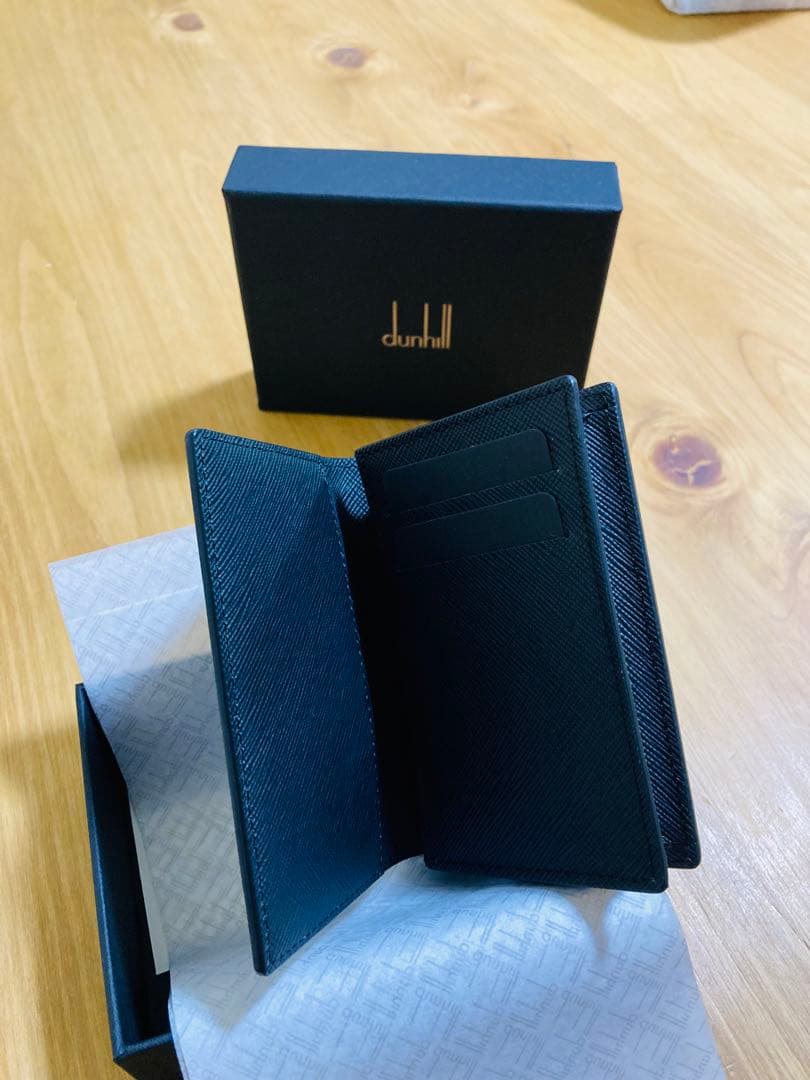 dunhill 黒 レザー 名刺入れ 箱付き