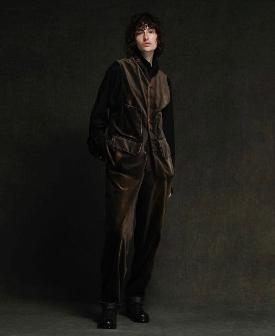 NICENESS KHANH ベロアベスト ベルベット　L ブラウン