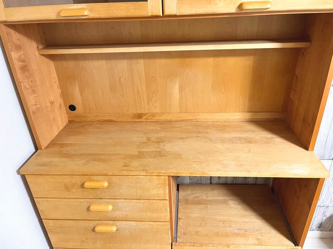 モモナチュラル　食器棚　カップボード　VIU-01+VIL-52