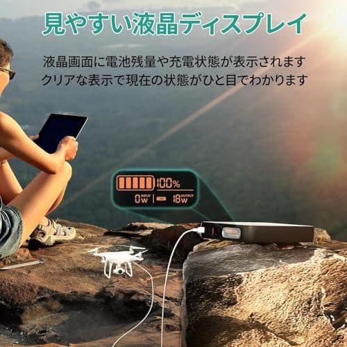 AC100W ポータブル電源 大容量 純正弦波 小型 60HZ DC45W 最p