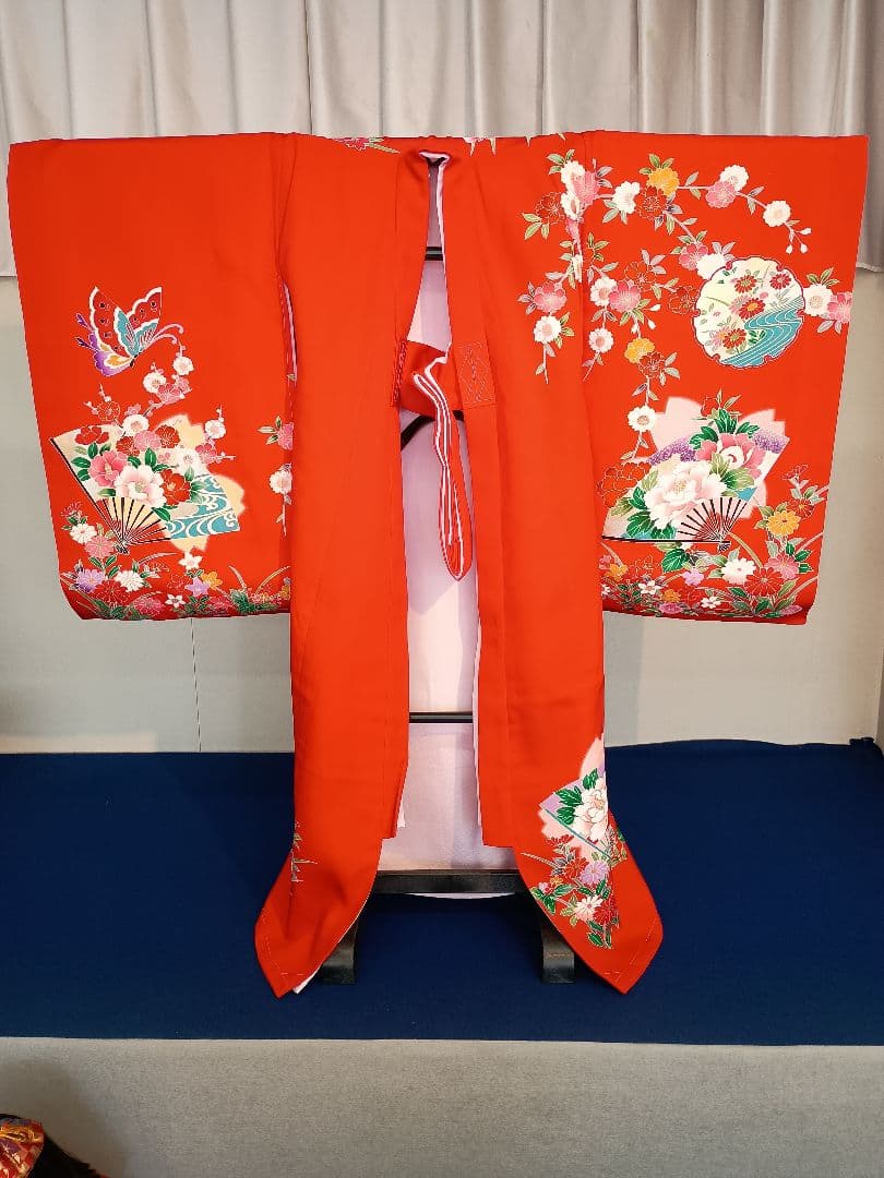 お宮参り　一つ身　着物　赤古典模様