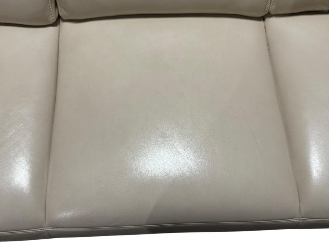 ◻【美品】karimoku 3人掛けソファ 本革張り ZU4853 ソファのみ