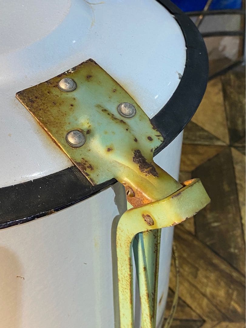 希少 ホーロー缶 ゴミ箱 ガーデン アンティーク ビンテージ 昭和レトロ 当時物