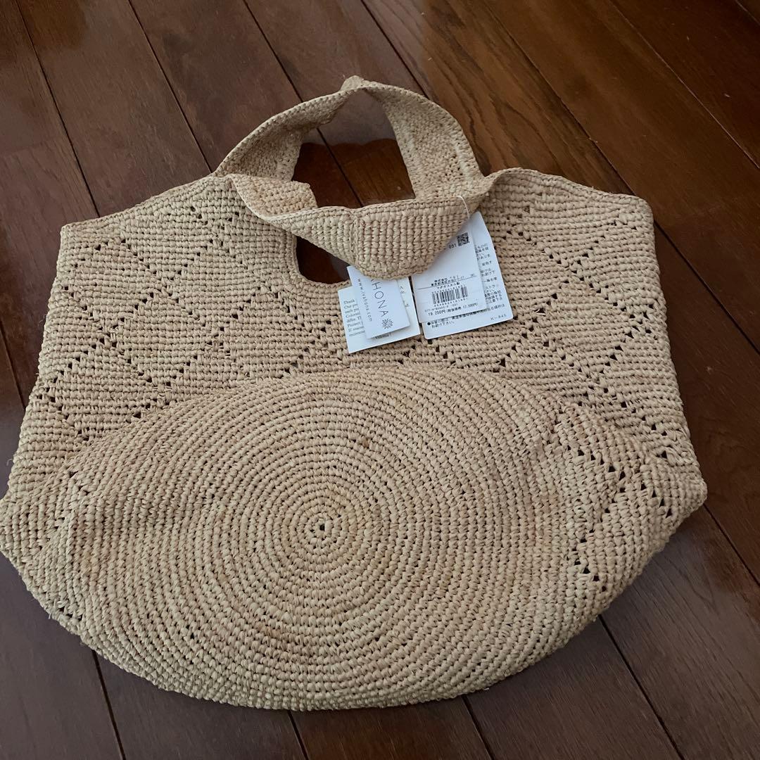 human woman／【ＩＶＡＨＯＮＡ】ラフィアトートバッグ