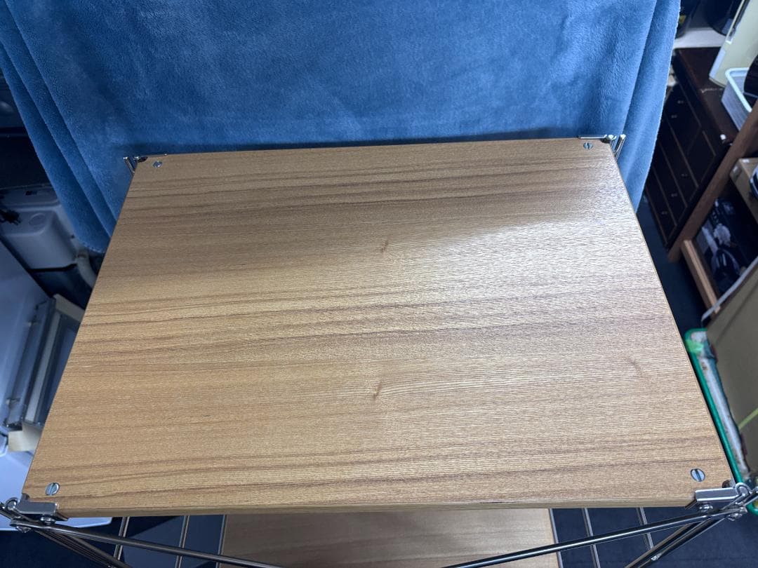 【中古】無印良品　ステンレスユニットシェルフ　オーク材棚セット