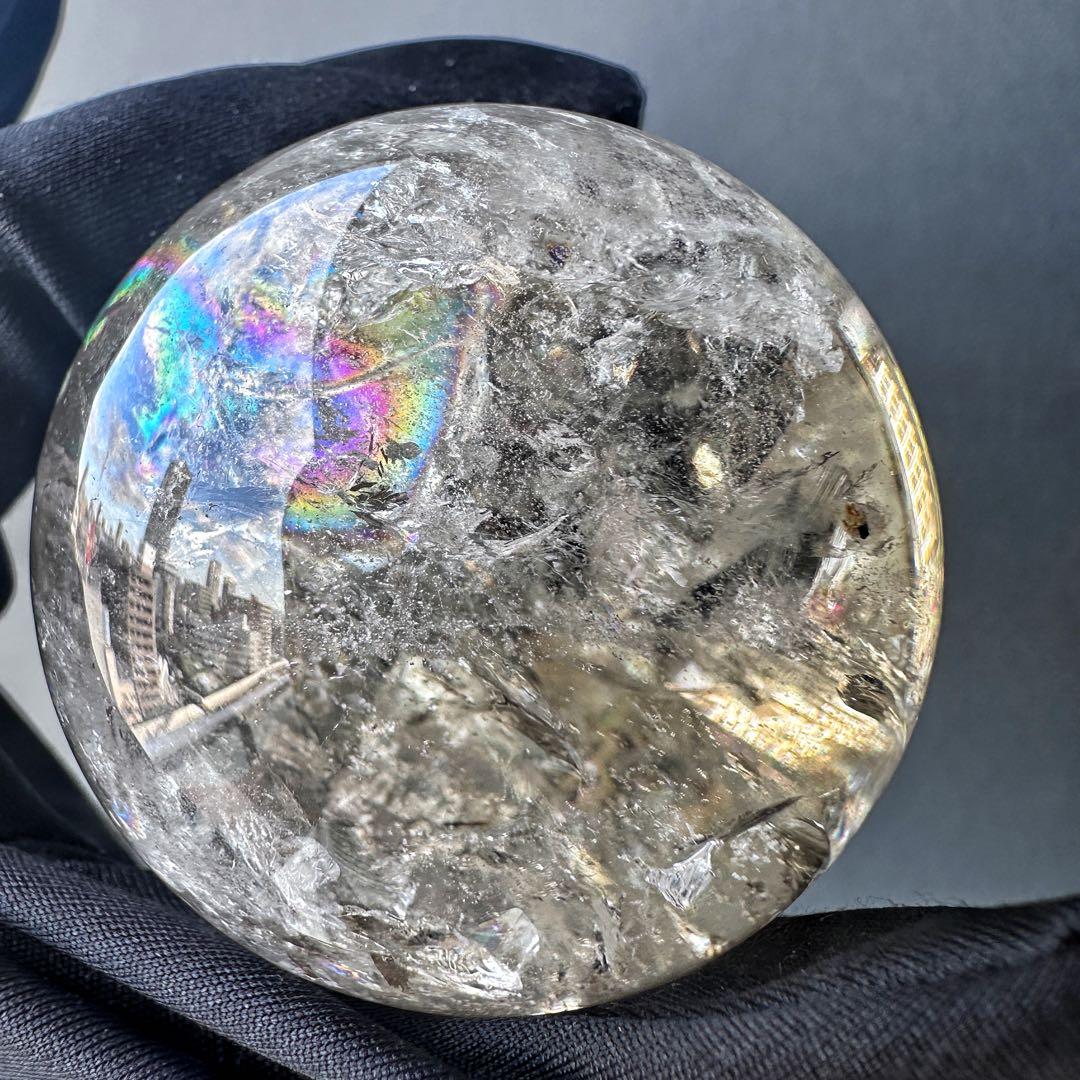爆レア❗️ヒマラヤ水晶 丸玉 虹入り 天然石 パワーストーン☆パワー浄化A1118