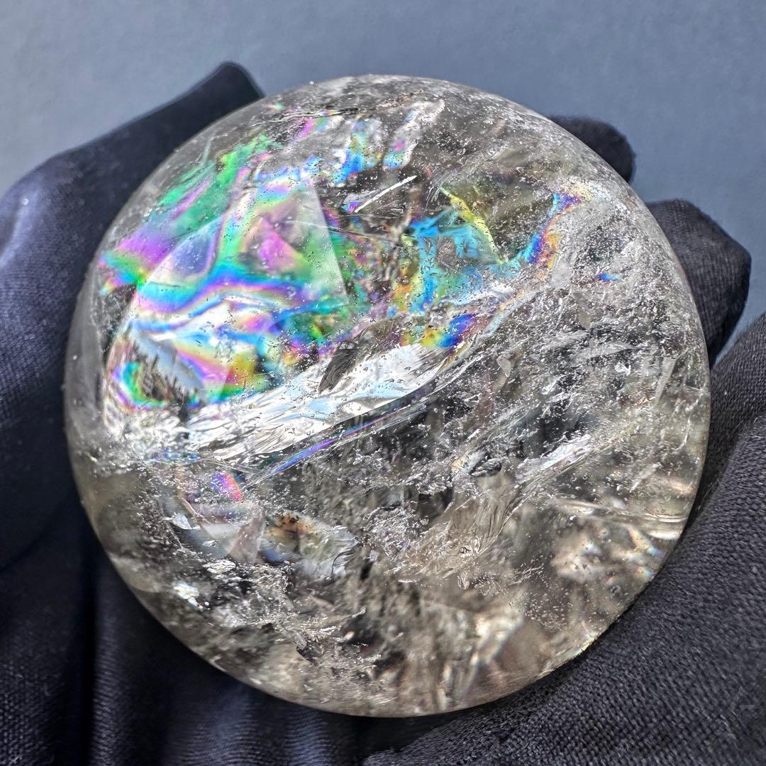 爆レア❗️ヒマラヤ水晶 丸玉 虹入り 天然石 パワーストーン☆パワー浄化A1118