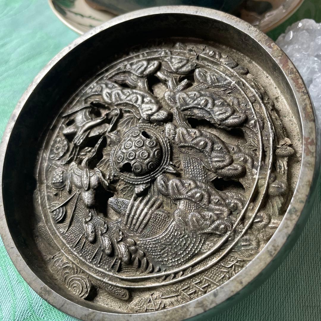 青銅鏡　鶴　亀　松