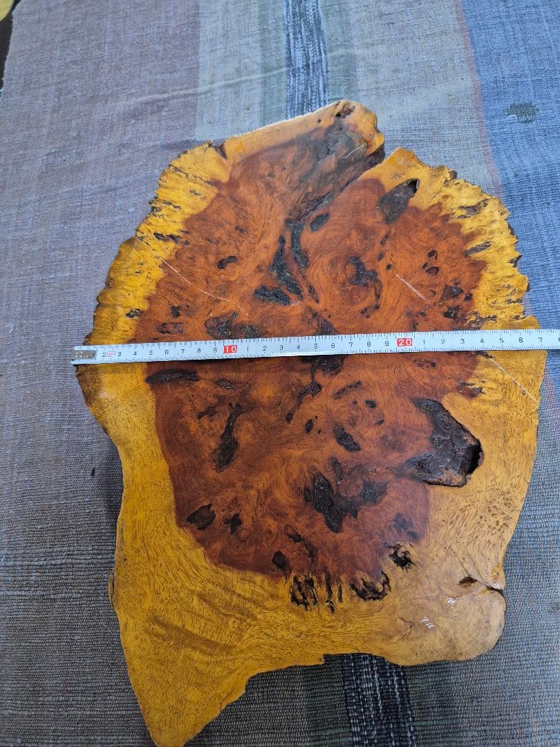 約2.1㎏ 花梨　瘤杢　天然木　花台　敷板　香台　盆栽台