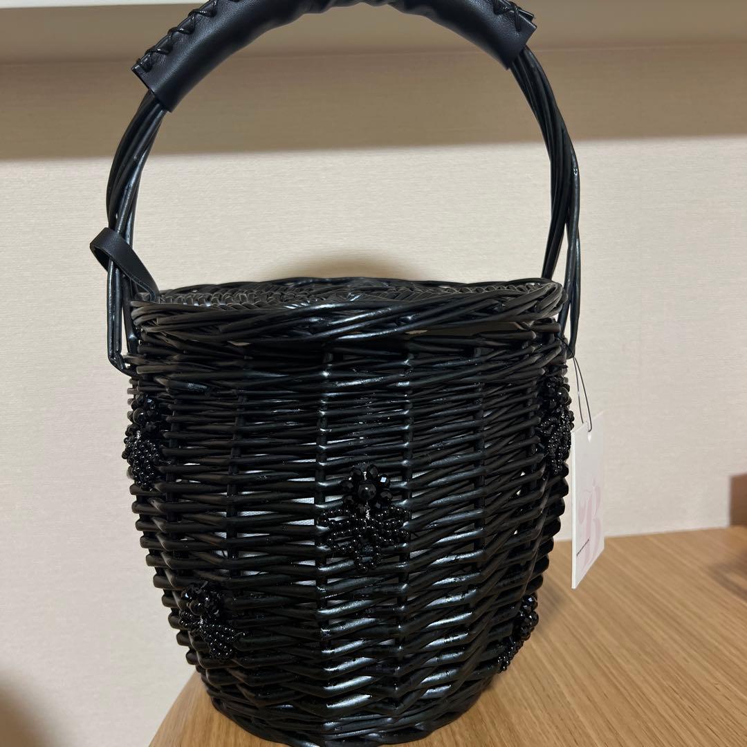 Bibiy ブラック かごバッグ