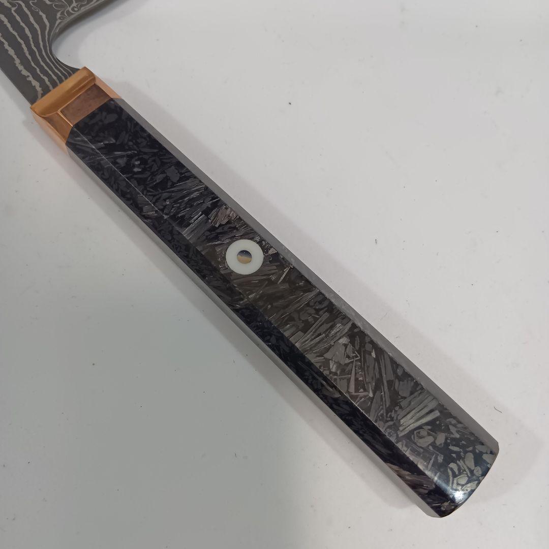 V金10号 ダマスカス67層 牛刀 黒染 切付 捌きペティナイフ 14cm 包丁