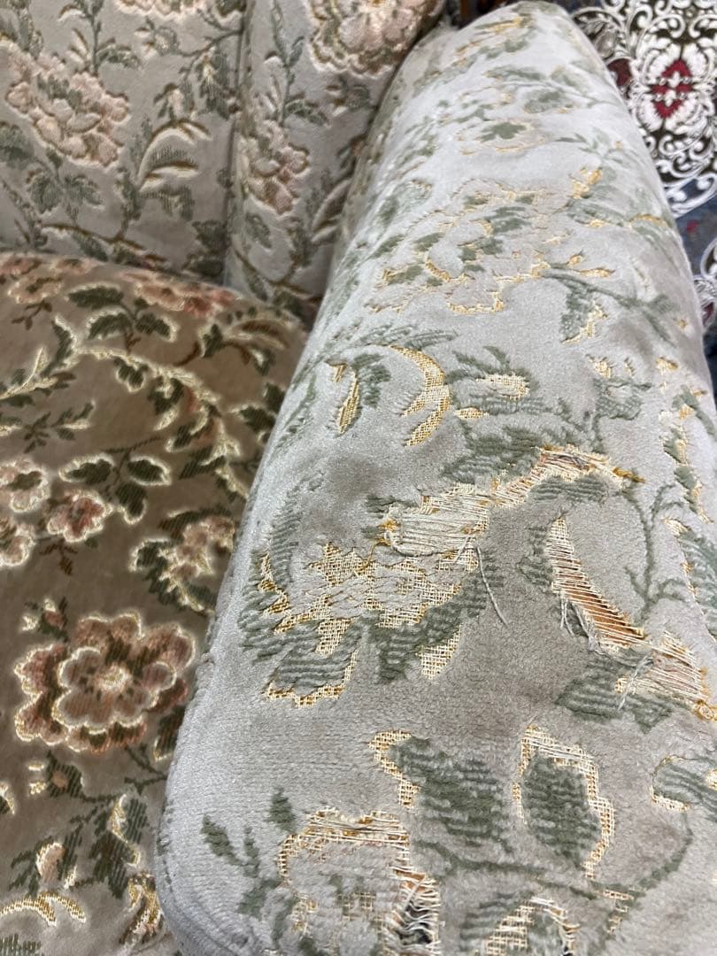 新年SALE～1/5迄☆ロココ調☆アンティークソファ☆どっしり重厚感