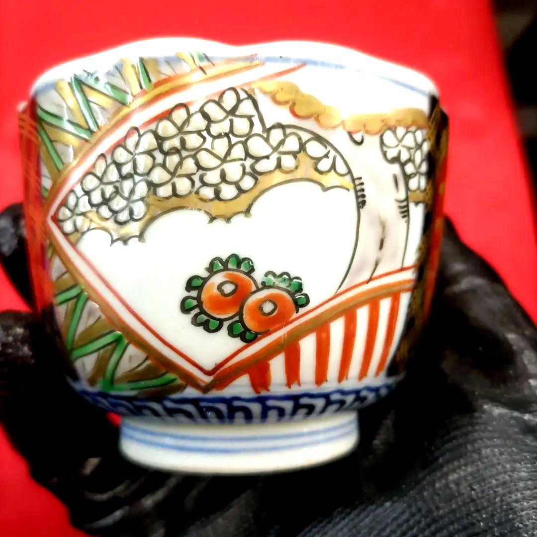 有田焼　伊万里焼　古伊万里　金彩　色絵　向付　蕎麦猪口　湯呑み　10客セット　②