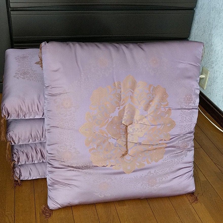 訳アリ★高級座布団　八反判　5枚セット　薄紫　法事用　客用座布団　和室用