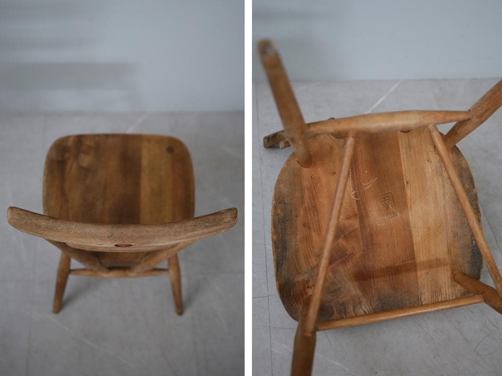 英国アンティークERCOLアーコールスタッキングチェア/子供イス91-130-2