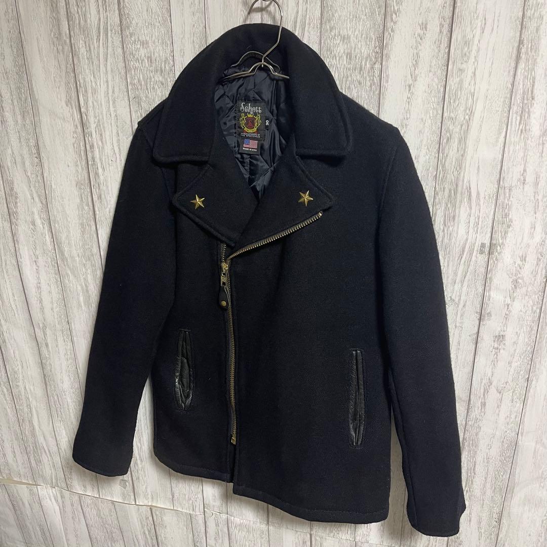 ぽんすけSchott 769 ウールPコート フロントジップ米国製