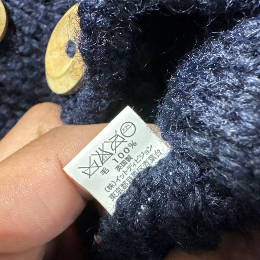 INVERALLAN ネイビー ケーブルニットセーター