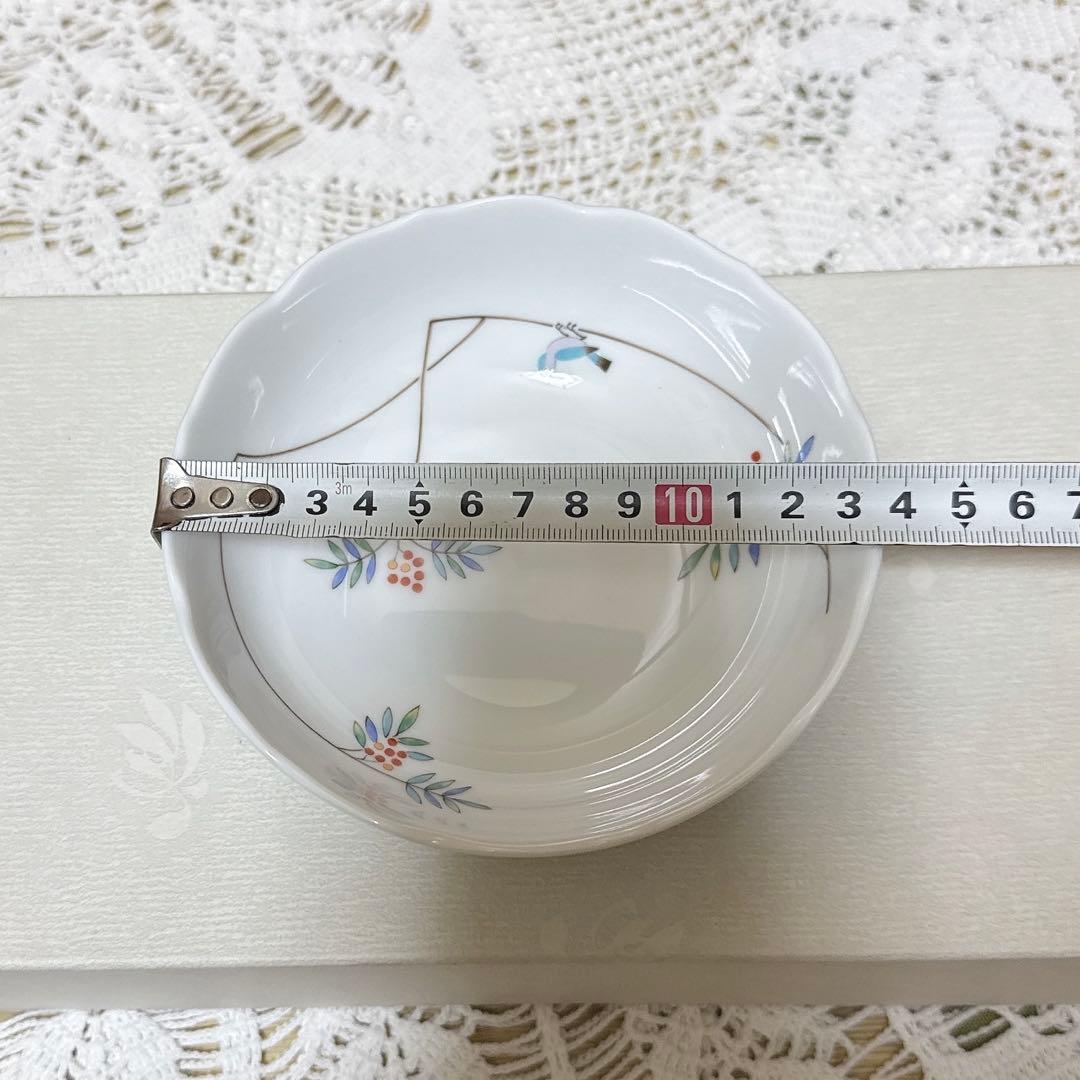 09 未使用　香蘭社　小鳥の詩　中皿5個セットと小鉢5個セット　ケーキ皿　食器