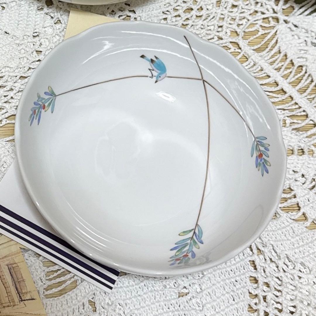 09 未使用　香蘭社　小鳥の詩　中皿5個セットと小鉢5個セット　ケーキ皿　食器