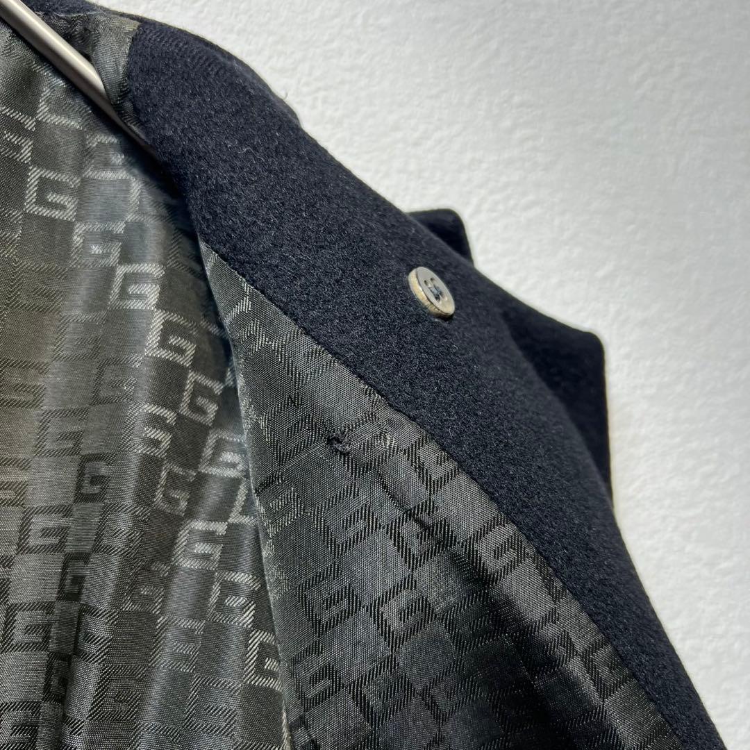 希少 GUCCI トムフォード期 GG総柄 カシミヤ ノーカラー ウールコート