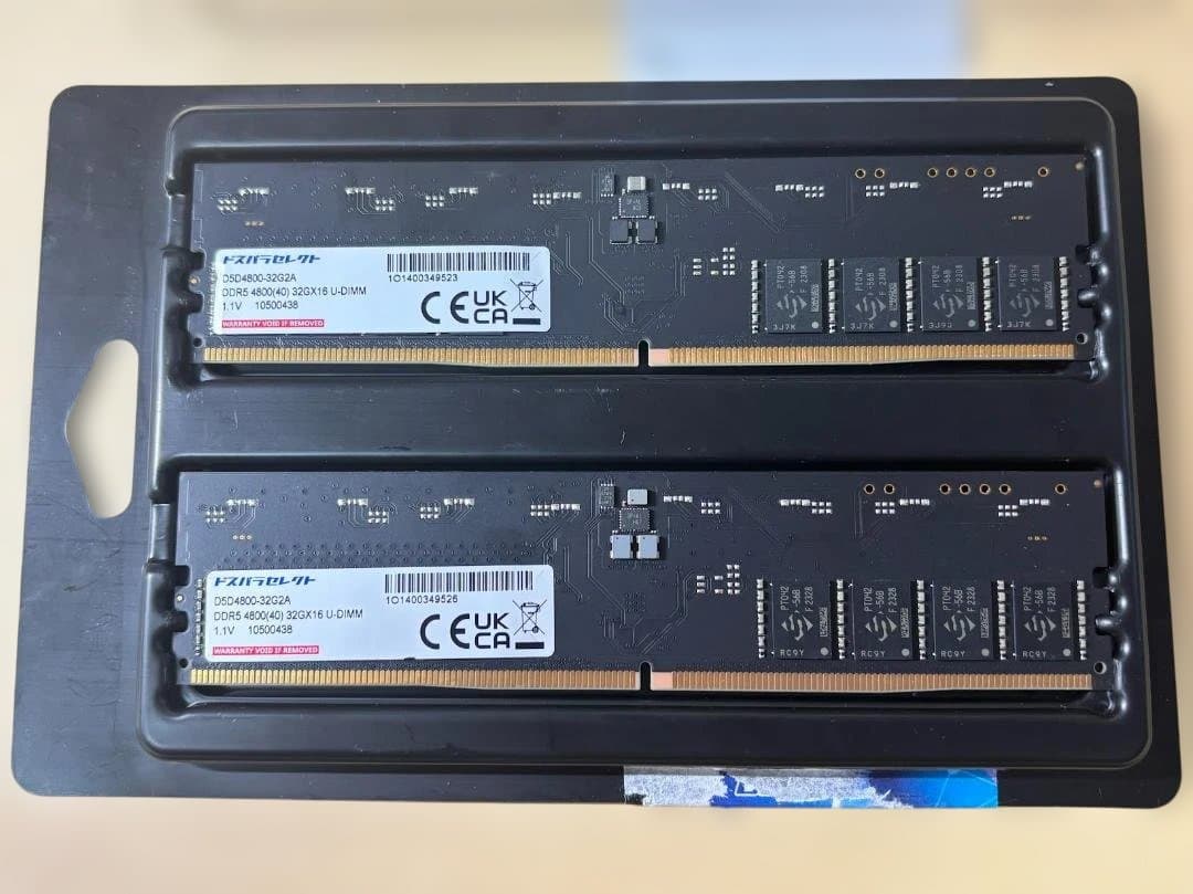 ドスパラセレクト DDR5 - 4800 32GBx2（合計64GB）