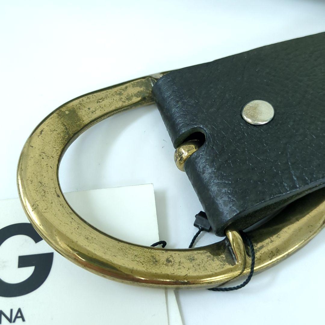 ドルチェ&ガッバーナ D&G スタッズ レザーベルト ブラック イタリア製