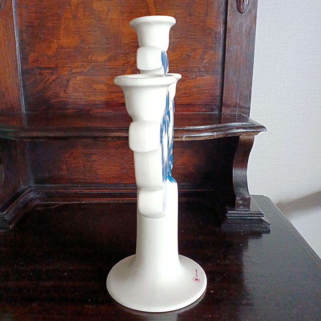 リサラーソン)　青い花の可愛い3本立てのキャンドルスタンド（訳あり)