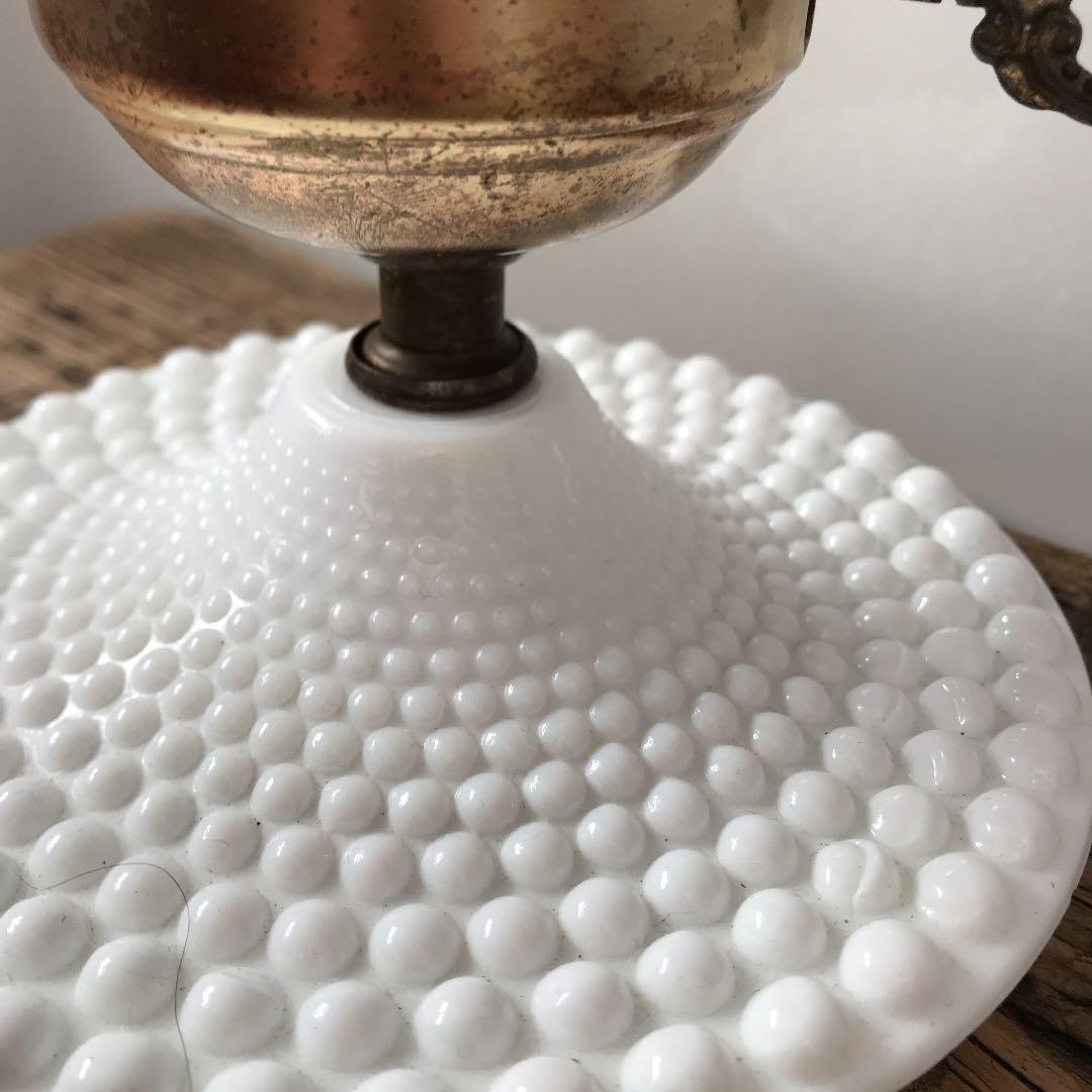 アンティーク♡ミルクガラスランプ　鍵スイッチ