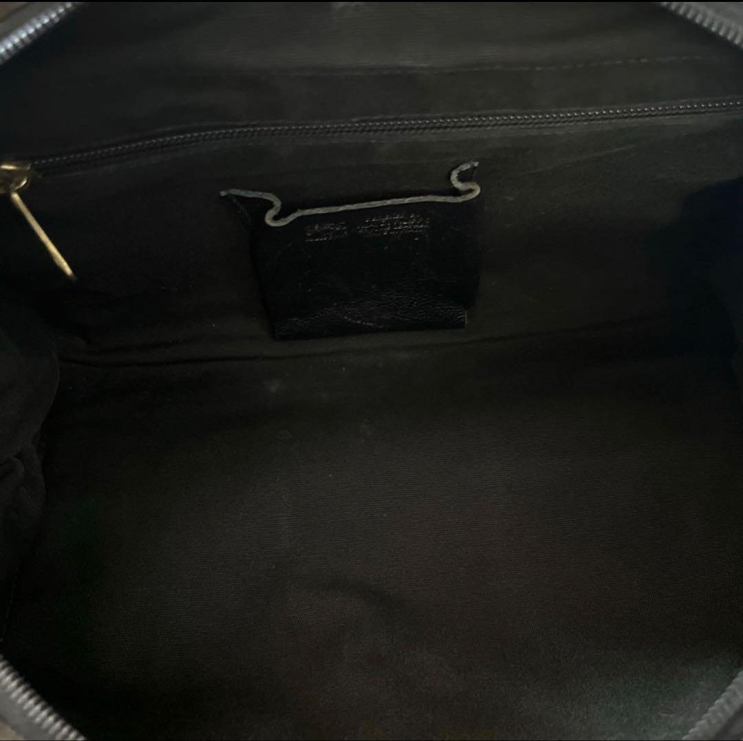 希少　イルビゾンテ　ハンドバッグ　ミニボストン　レザー　キャンバス　ブラック