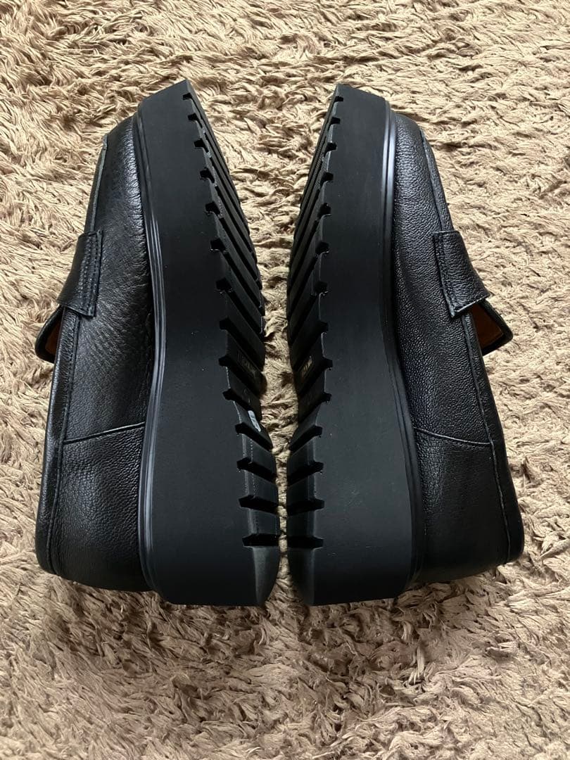 美品Mode et Jacomoブラック プラットフォームローファー24.5㎝