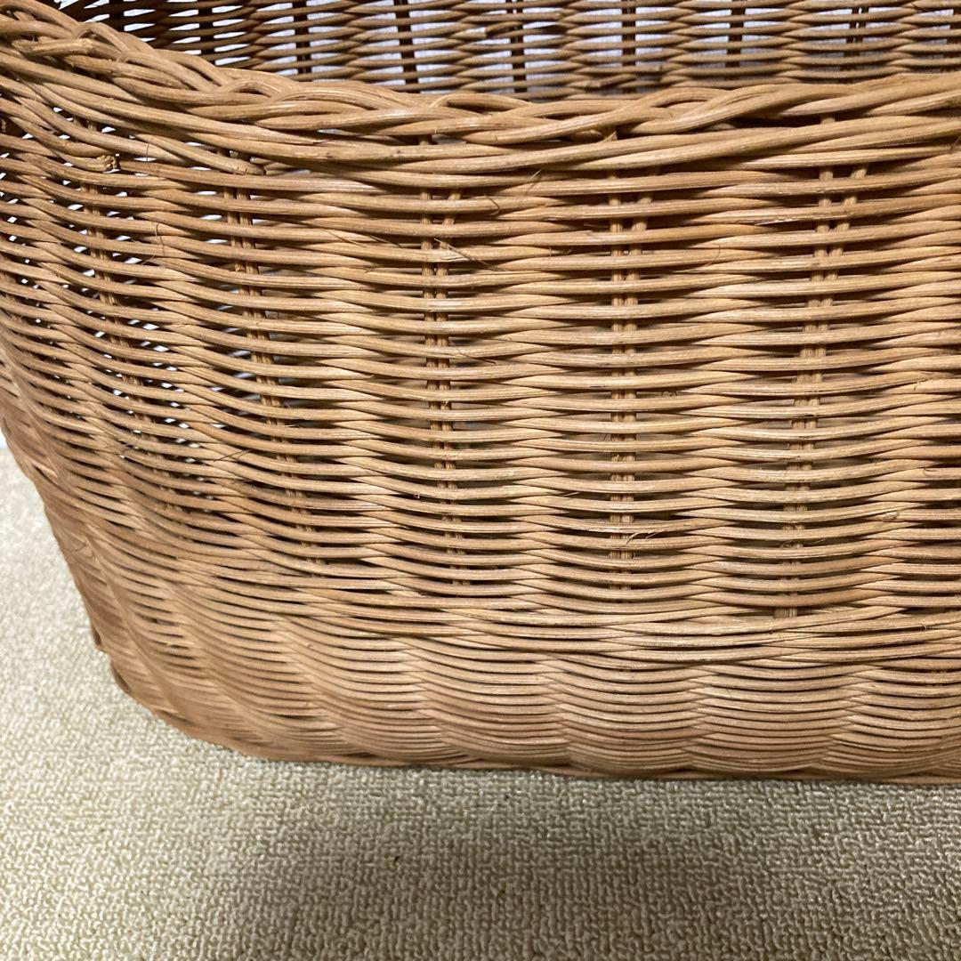 大きいラタンパニエ 籐編みバスケット ブロカントショップアンティーク家具店購入
