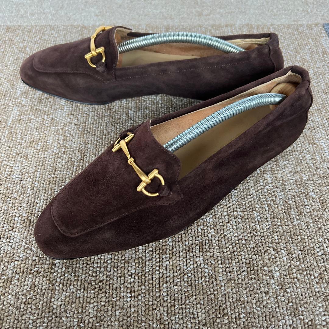 GUCCIブラウン スエード ローファー MADE IN ITALY37.5
