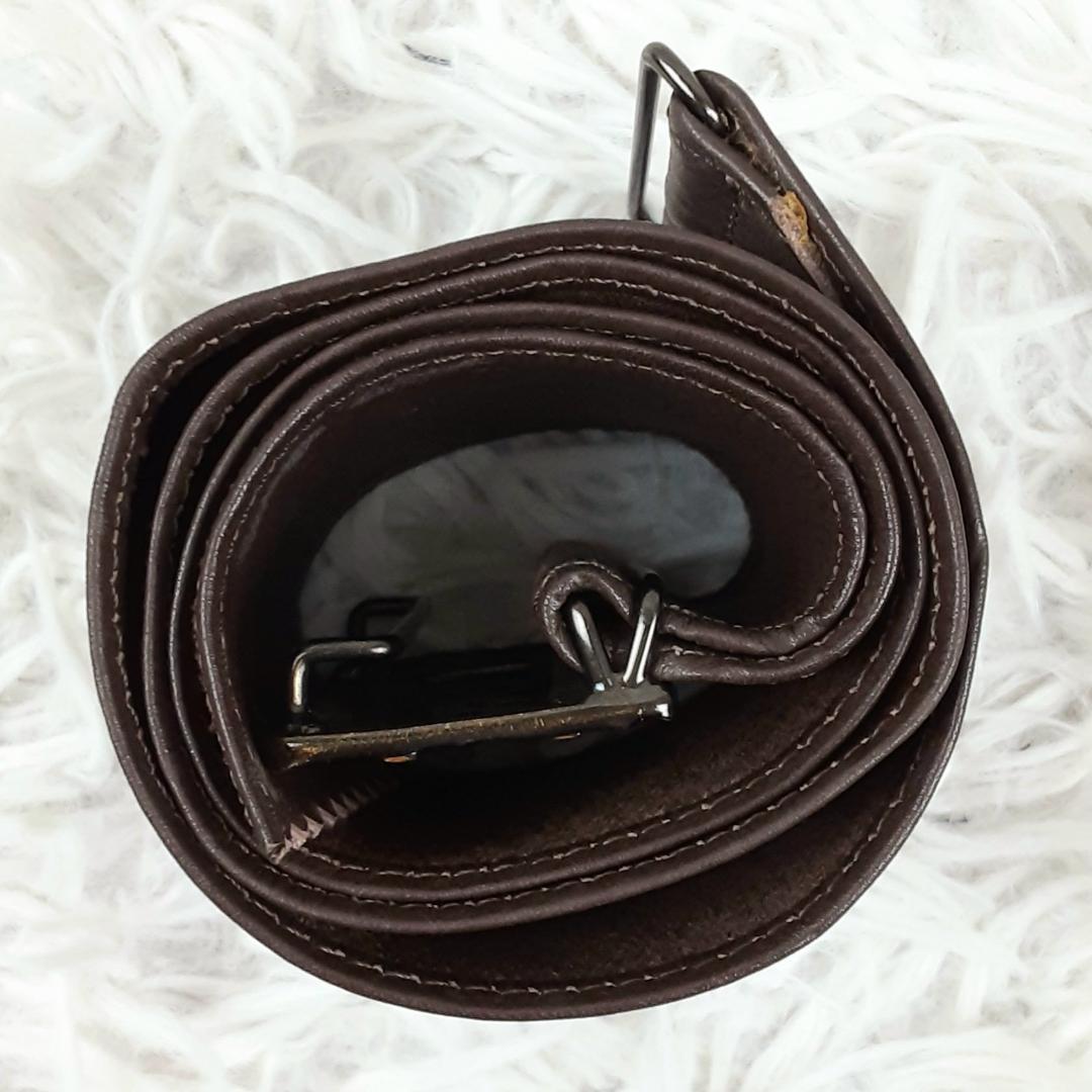 美品◎イヴサンローラン YSLロゴ ベルト ブラウン 本革 90s ヴィンテージ