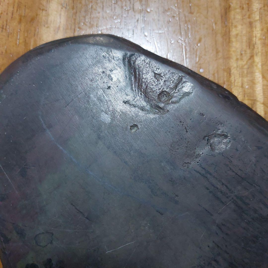 硯　渭原石 梅の花 の彫刻 古物 傷 汚れあり 壊れなし 長期保管品